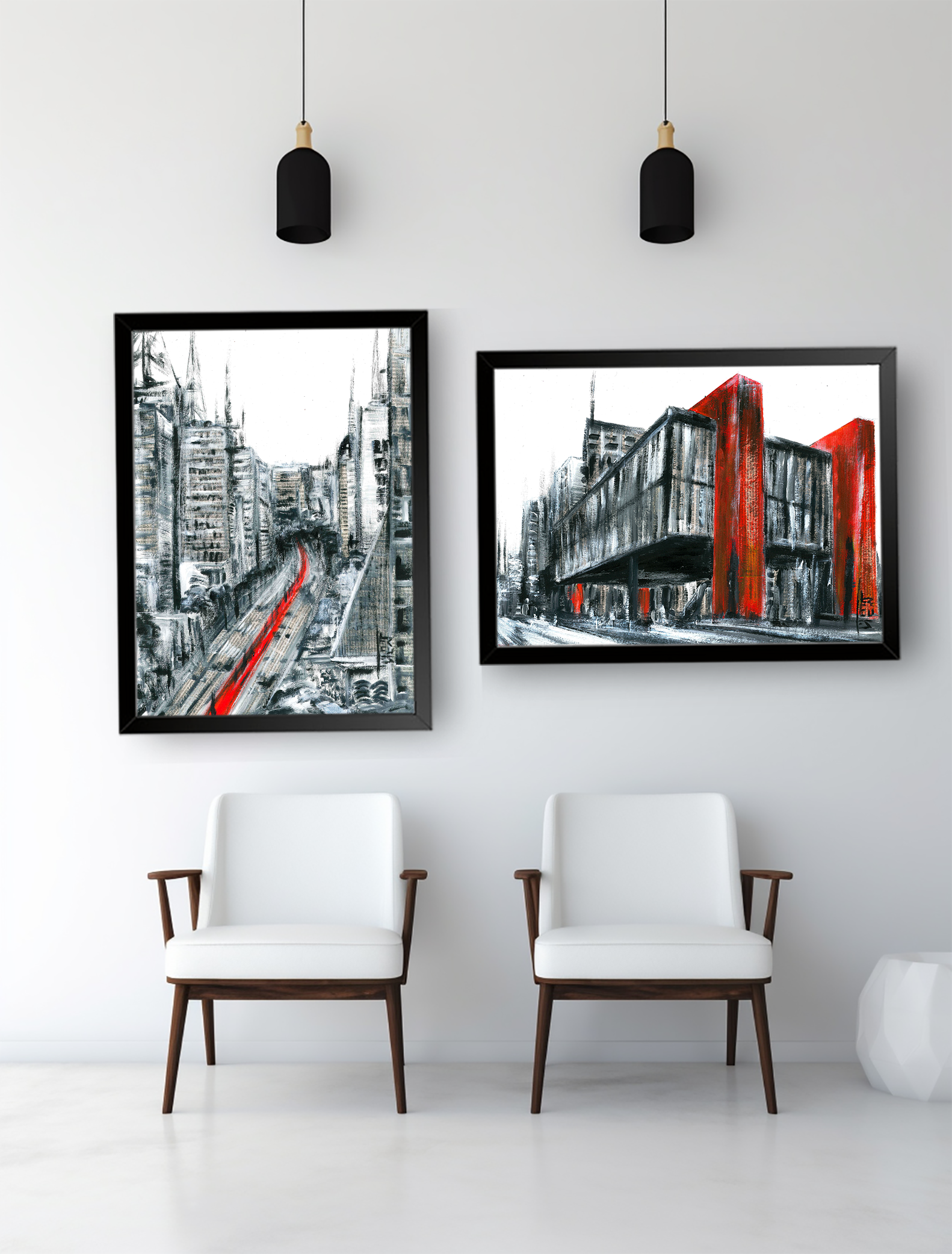 Avenida Paulista P&amp;B Póster 