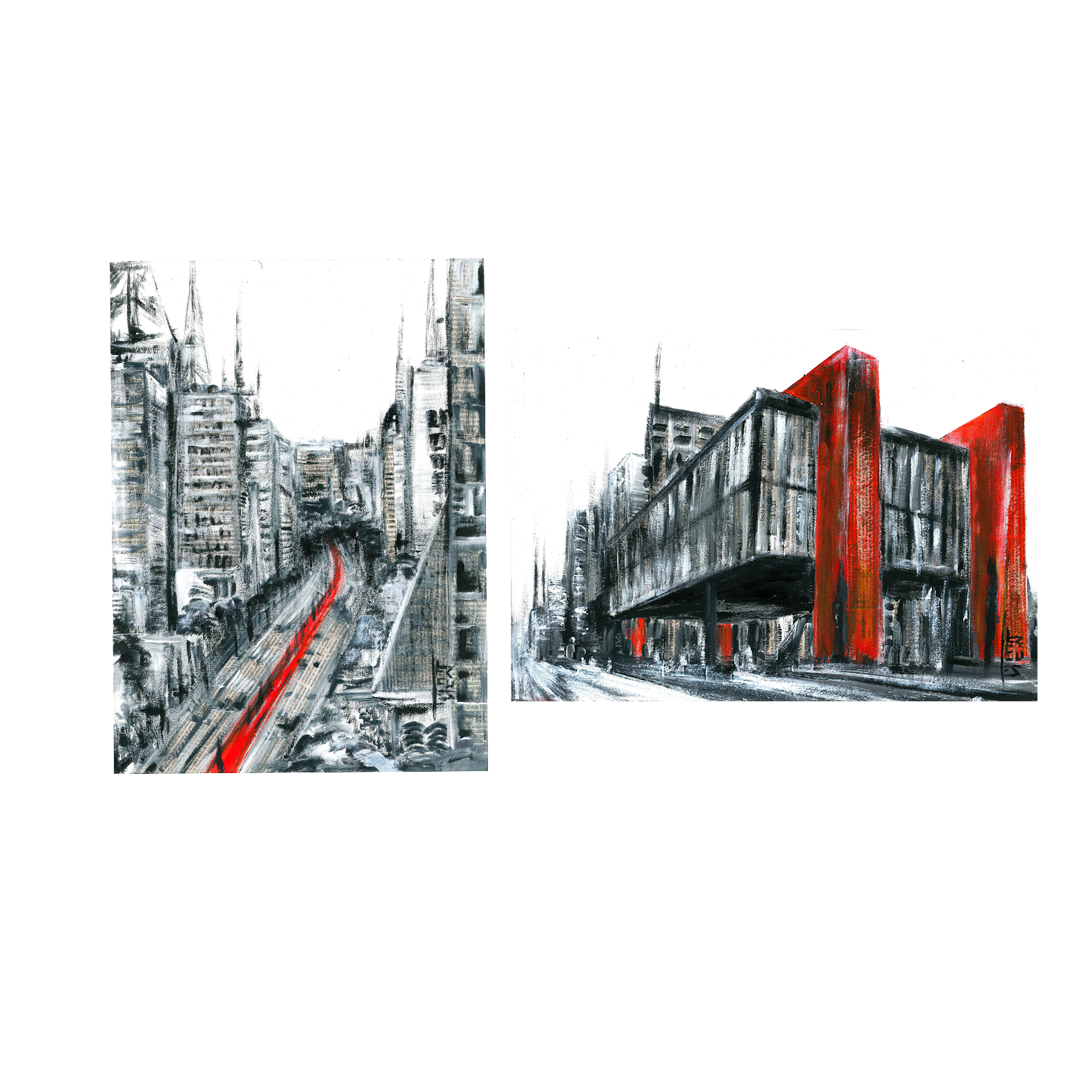 Avenida Paulista P&amp;B Póster 