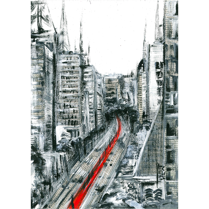 Pintura decorativa Avenida Paulista de Sao Paulo B&amp;N 