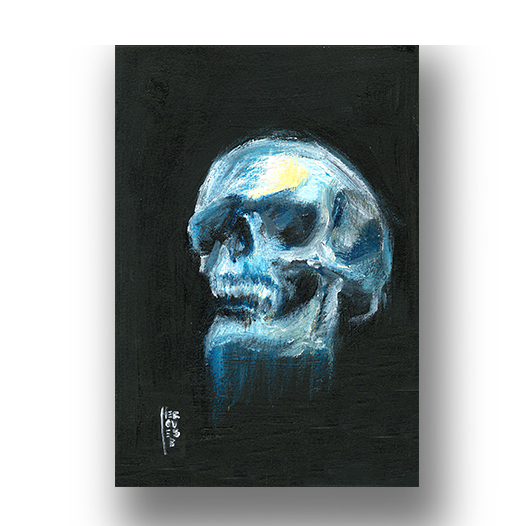 Marco de póster de anatomía: calavera azul 