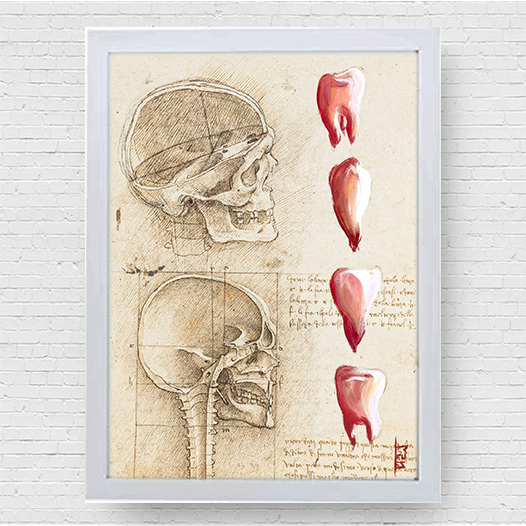 Marco cartel anatomía corazón fondo bosquejo Leonardo Da Vinci 
