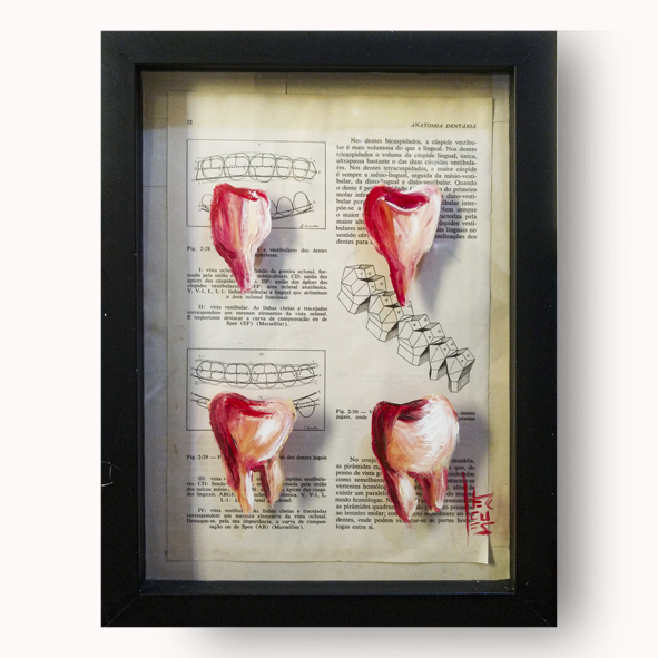Cuadro Anatomía: Pintura original Odontología 