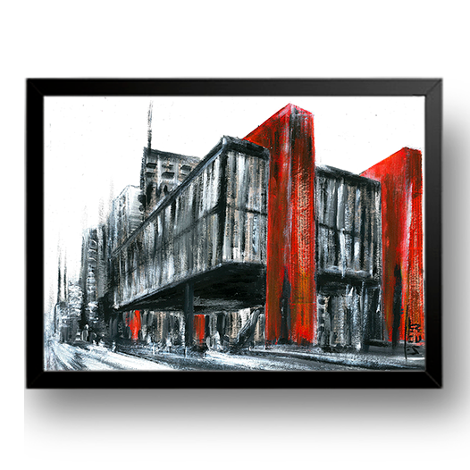 Pintura decorativa en blanco y negro expresionista MASP 