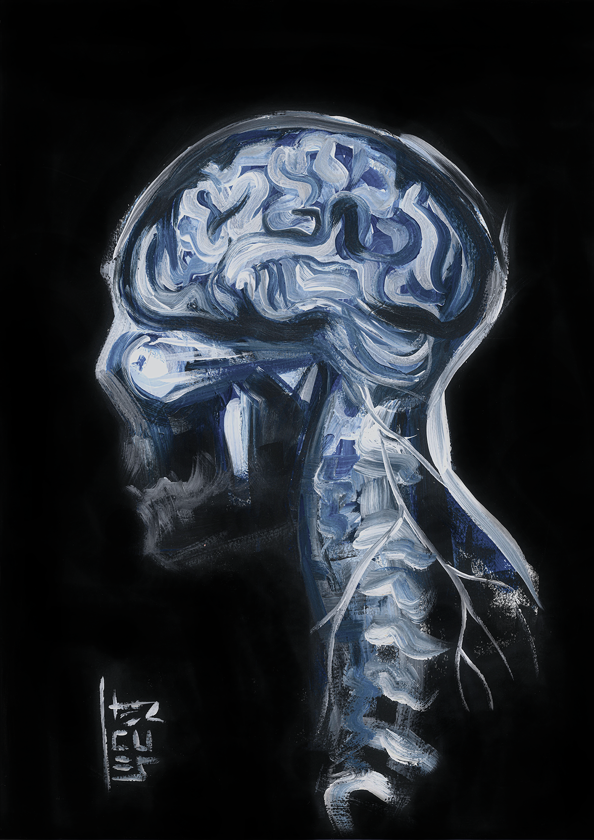 Marco de anatomía: póster de neurociencia. 