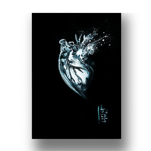 Póster marco anatomía corazón Blanco y negro B&amp;N 