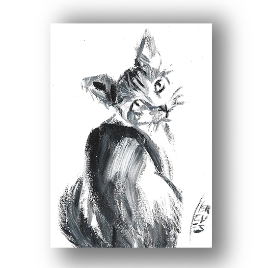 Gato de cepillo suelto Póster