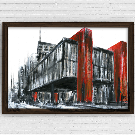 Pintura decorativa en blanco y negro expresionista MASP 