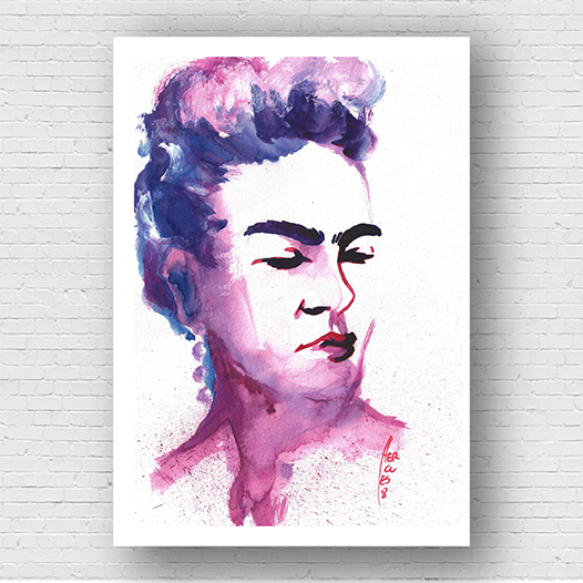 Marco de póster efecto gouache de Frida Kahlo