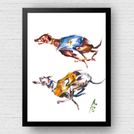 Quadro Pôster Dois Galgos inglês