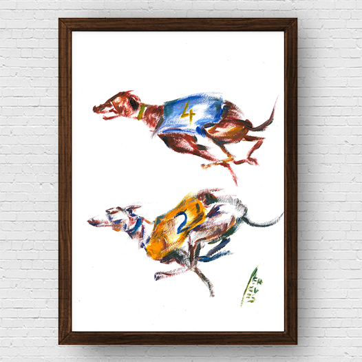 Quadro Pôster Dois Galgos inglês