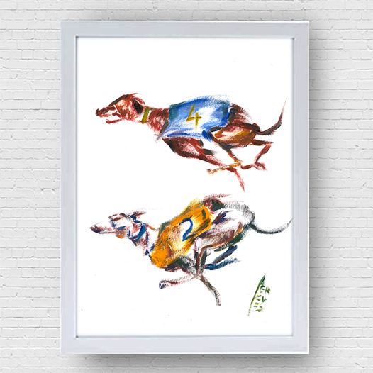 Quadro Pôster Dois Galgos inglês