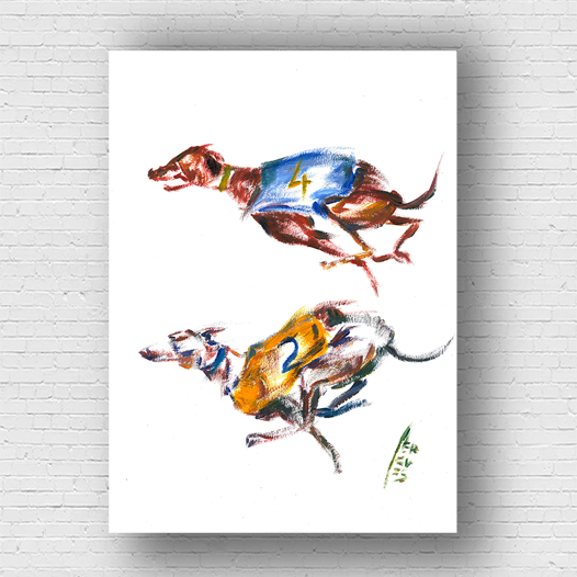 Quadro Pôster Dois Galgos inglês