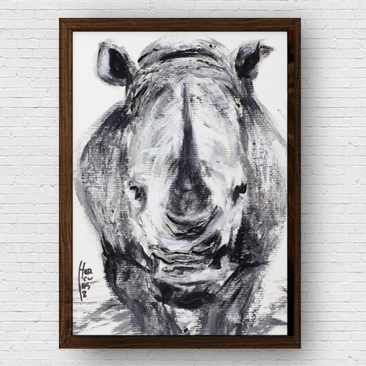 Cadre d'affiche rhinocéros brossé 