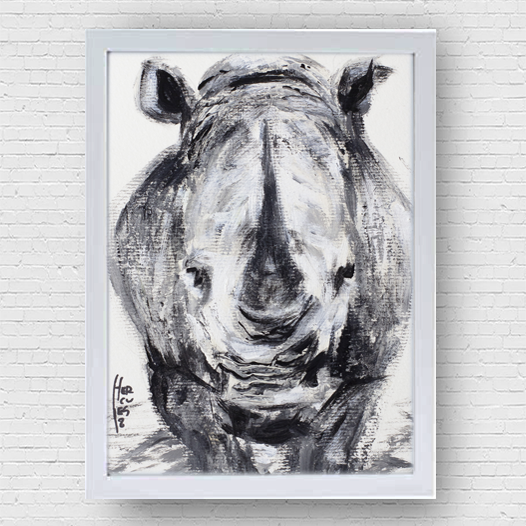 Cadre d'affiche rhinocéros brossé 