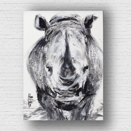 Cadre d'affiche rhinocéros brossé 