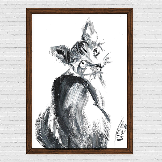 Gato de cepillo suelto Póster