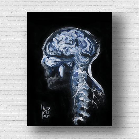 Marco de anatomía: póster de neurociencia. 