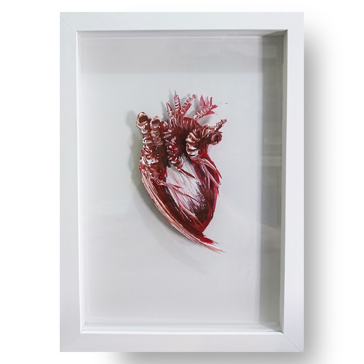 Pintura de anatomía: pintura original corazón cardiología fondo blanco