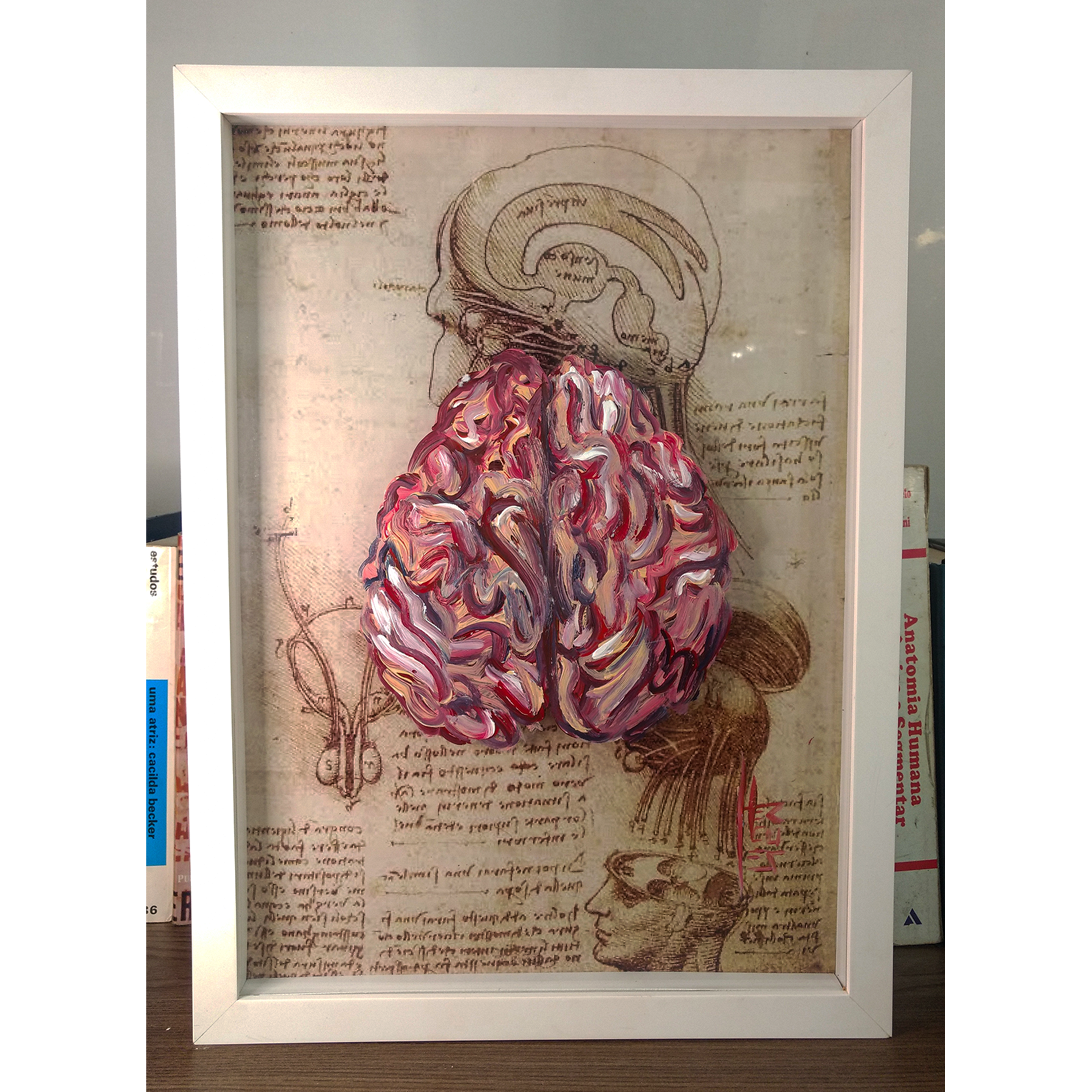 Pintura Anatomía: Cerebro colección Leonardo Da Vinci 
