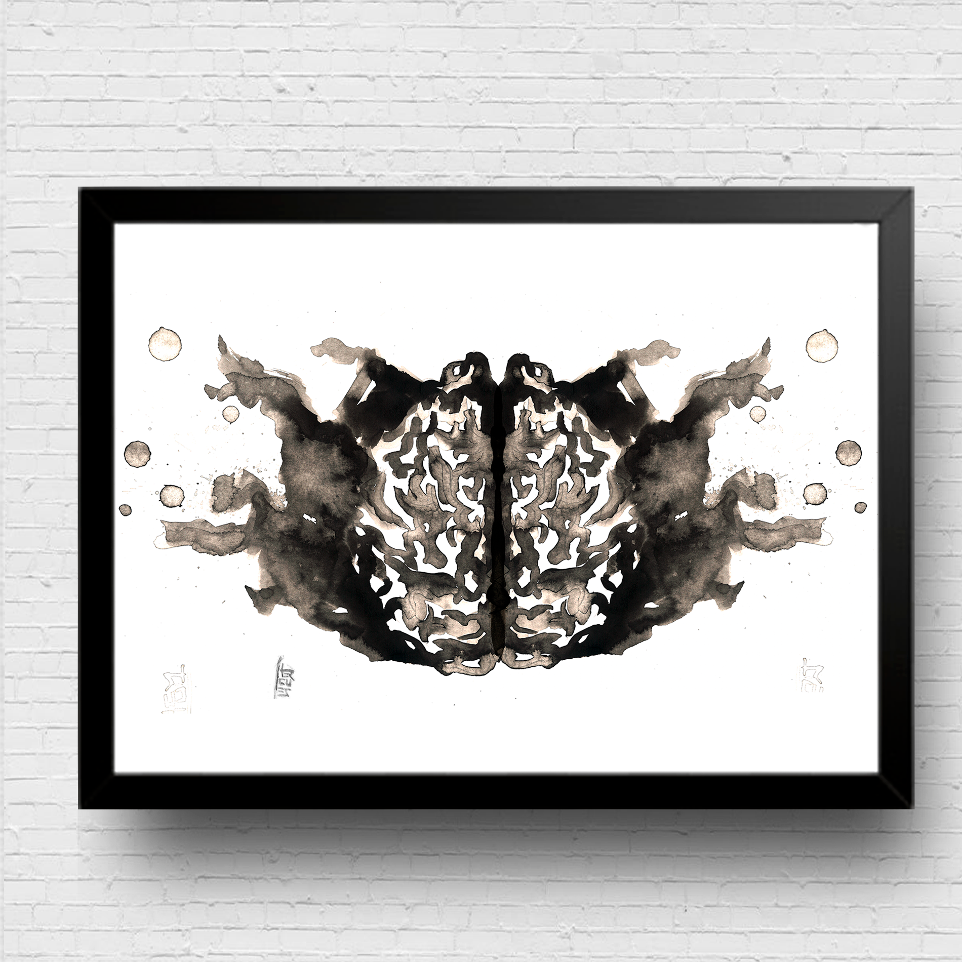 Quadro pôster anatomia: Cérebro: Serie teste Rorschach P&B