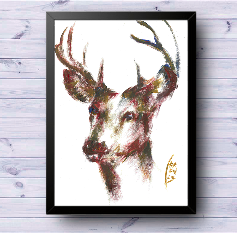 Affiche de cerfs sauvages