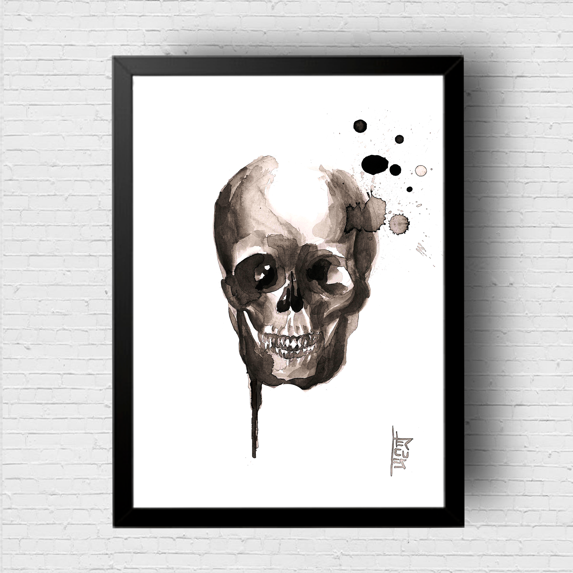 Marco de póster de anatomía: Cráneo frontal