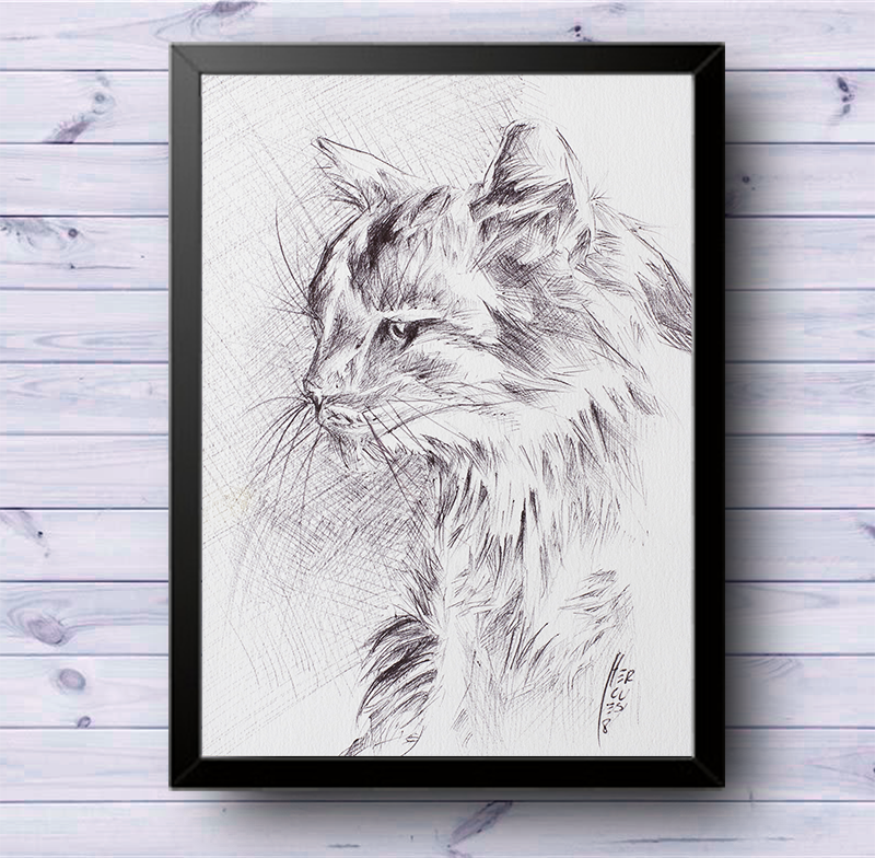 Gato rayado Póster