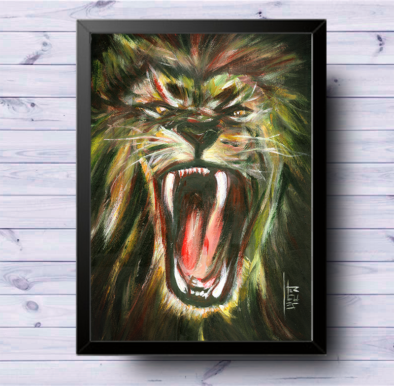 Affiche du lion rugissant