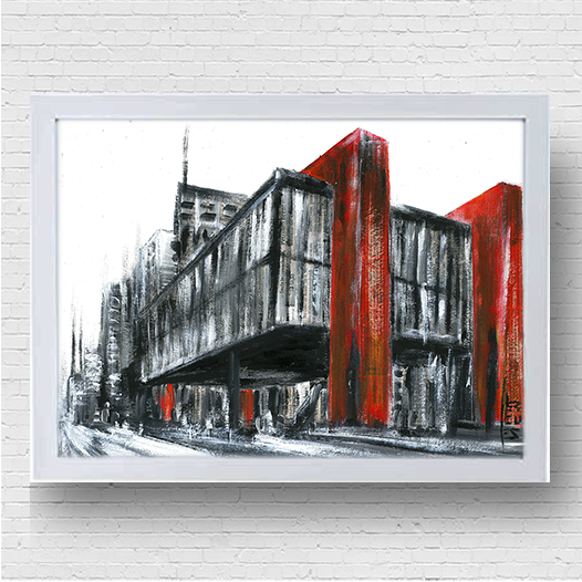 Pintura decorativa en blanco y negro expresionista MASP 