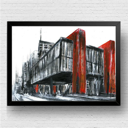 Pintura decorativa en blanco y negro expresionista MASP 