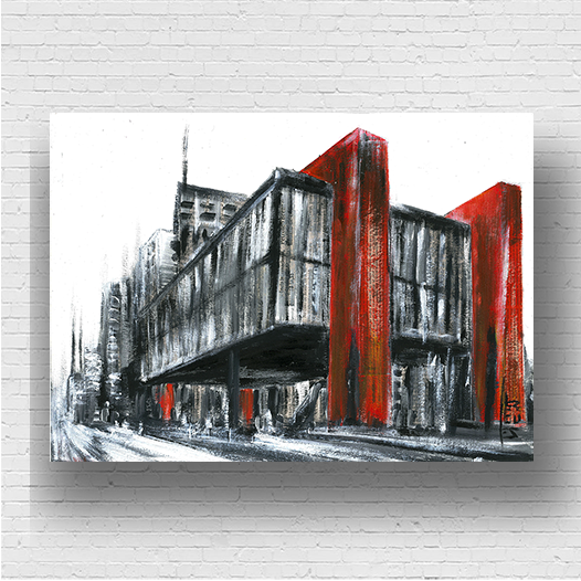 Pintura decorativa en blanco y negro expresionista MASP 