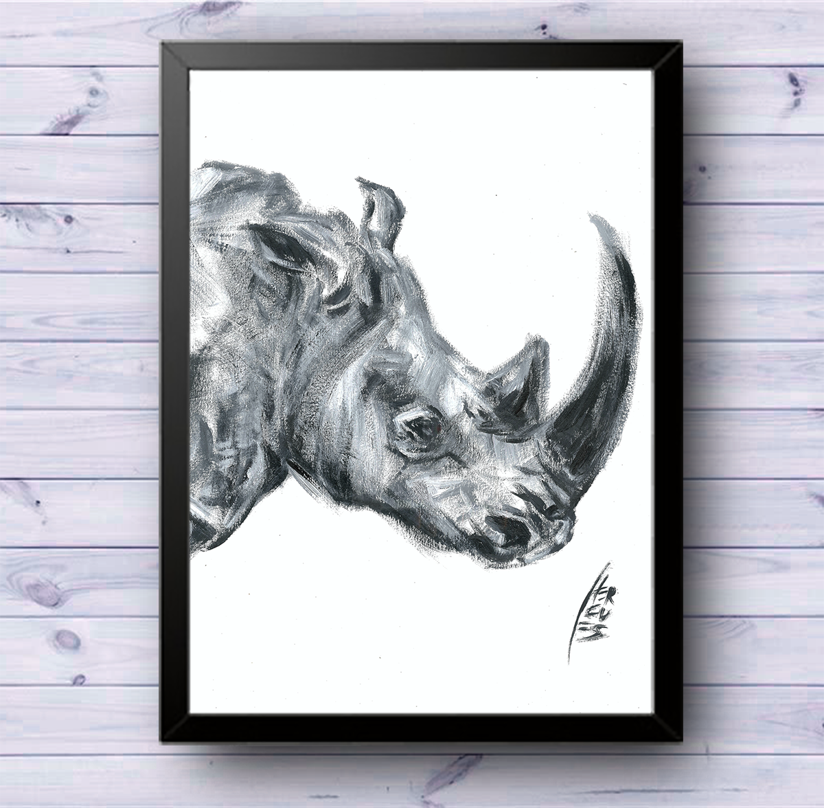 Affiche de profil de rhinocéros