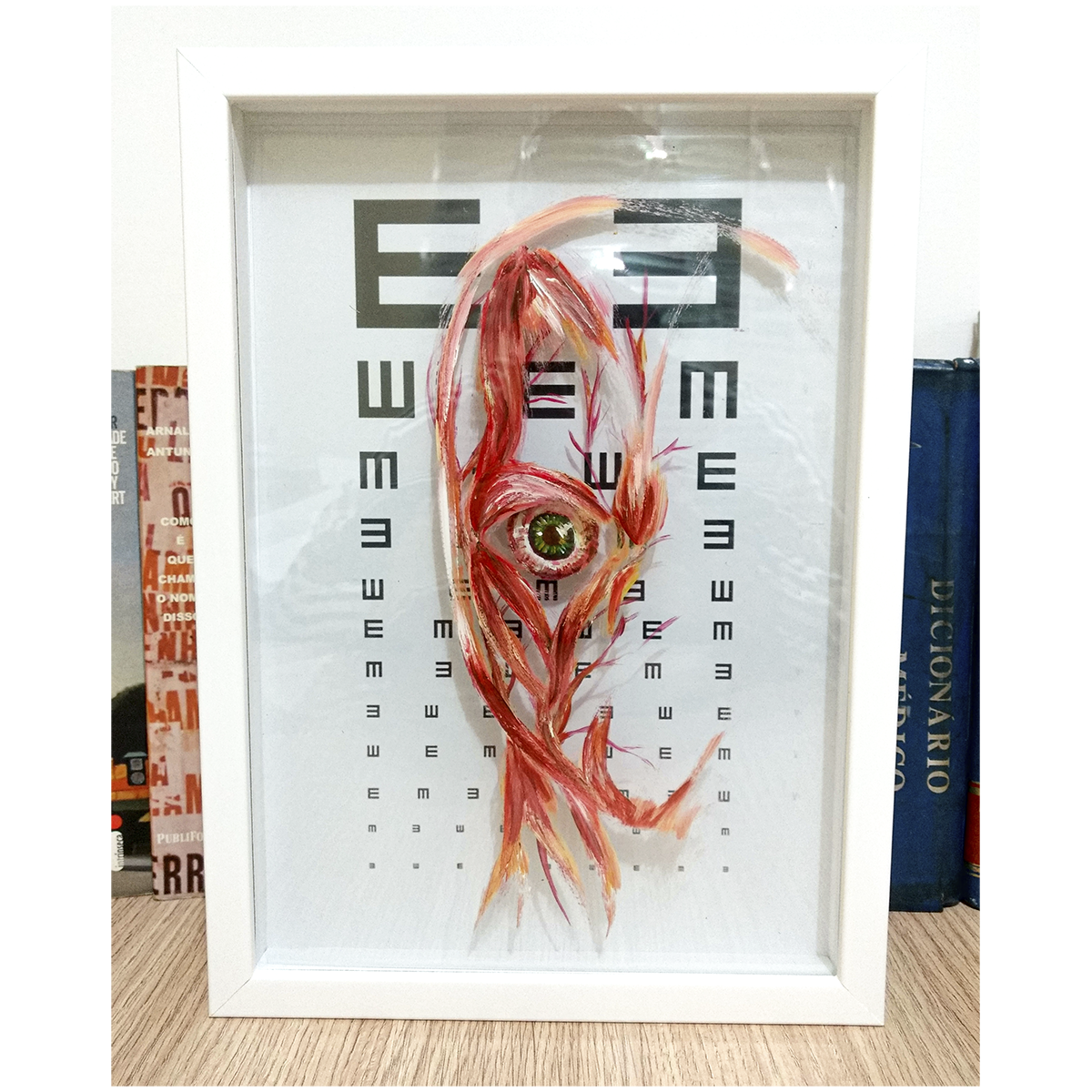 Pintura Anatomía: Globo ocular con parte del músculo facial - Cuadro de prueba "E" 
