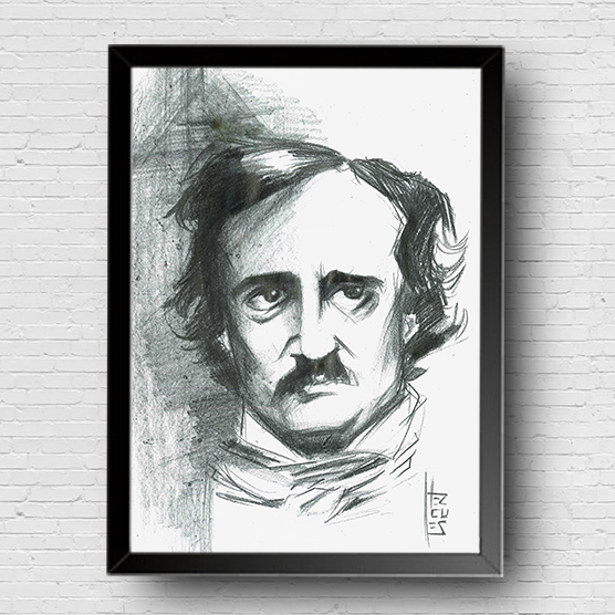 Póster Edgar Allan Poe grafito