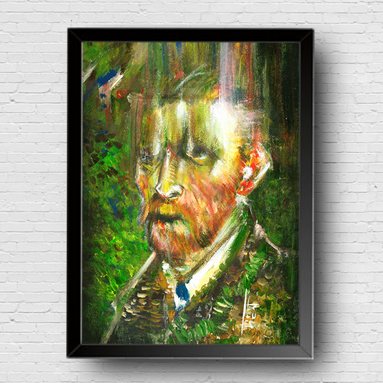 Reinterpretación del autorretrato de Van Gogh Póster